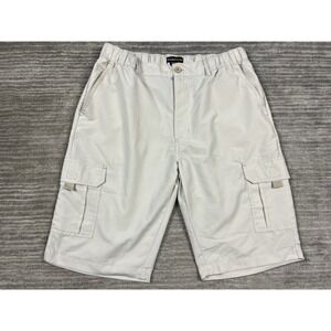Atlas For Men Shorts Mens Large Beige Cargo‎ Polyester Stretch Waist